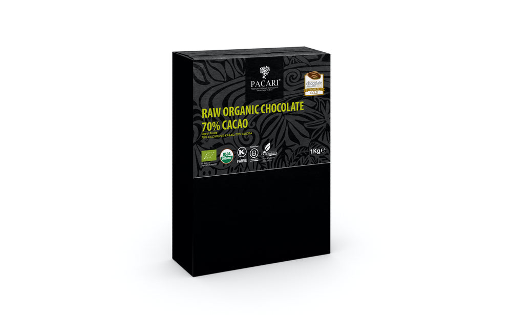 Organic Raw Chocolate - 70 - Cacao - Minibars - Pacari - 100 pieces
