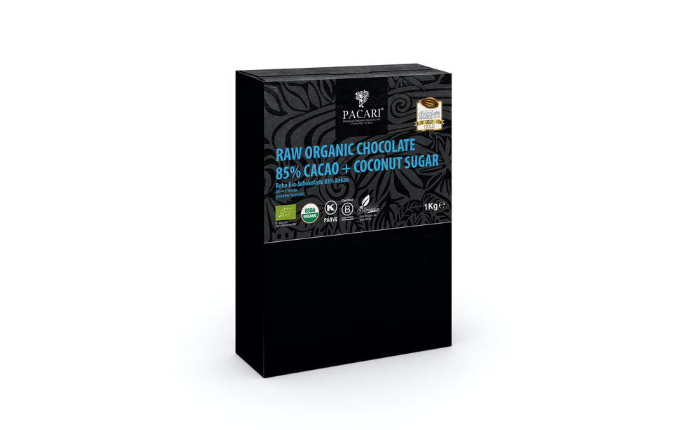 Mega pack 100 organic chocolate Raw (unroasted) 85% cacao with coconut sugar, fun size bars