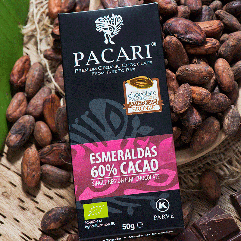Carton of 10 Organic Chocolate Bars Esmeraldas 60% (Single Origin)