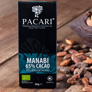 Carton of 10 Organic Chocolate Bars Manabi 65% (Single Origin)