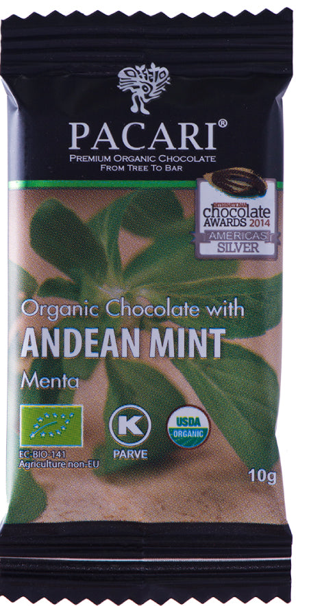 Mega pack 100 organic chocolate with Andean mint fun size bars