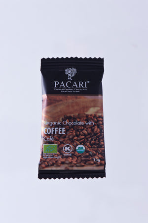 Organic Chocolate with Espresso Coffee beans mini bar, 10g 