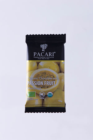 Organic Chocolate with Passion Fruit mini bar, 10g  