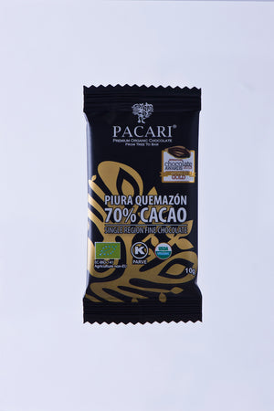 Organic Chocolate 70% cacao, Piura Single Origin mini bar, 10g 
