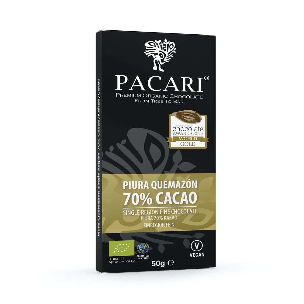 Carton of 10 Organic Chocolate Bars Piura Quemazón 70% Cacao (Single Origin)
